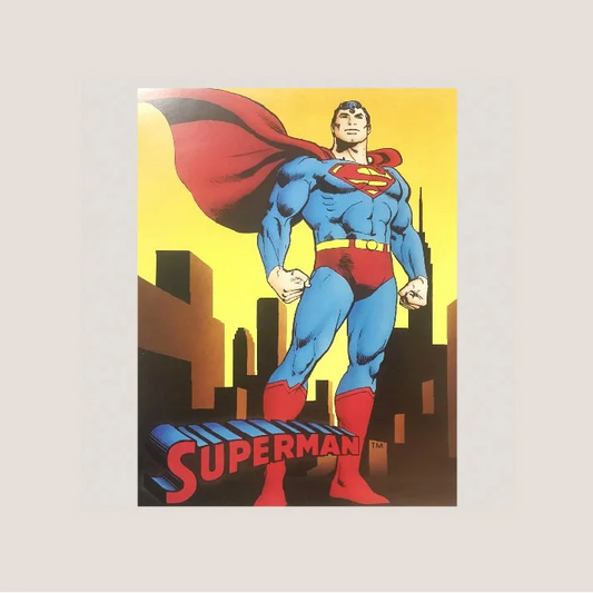 Vintage Large Superman DC Comics Collectible Card Print 1989