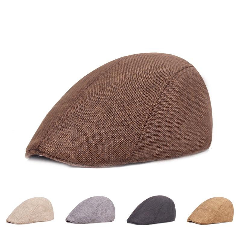 Vintage Men Beret Hats Classic Simple Winter Warm Caps Cotton Comfortable Autumn Beret Flat Hat Quality Durable Retro Men's Hat Unique Berets For Men Retro Cap