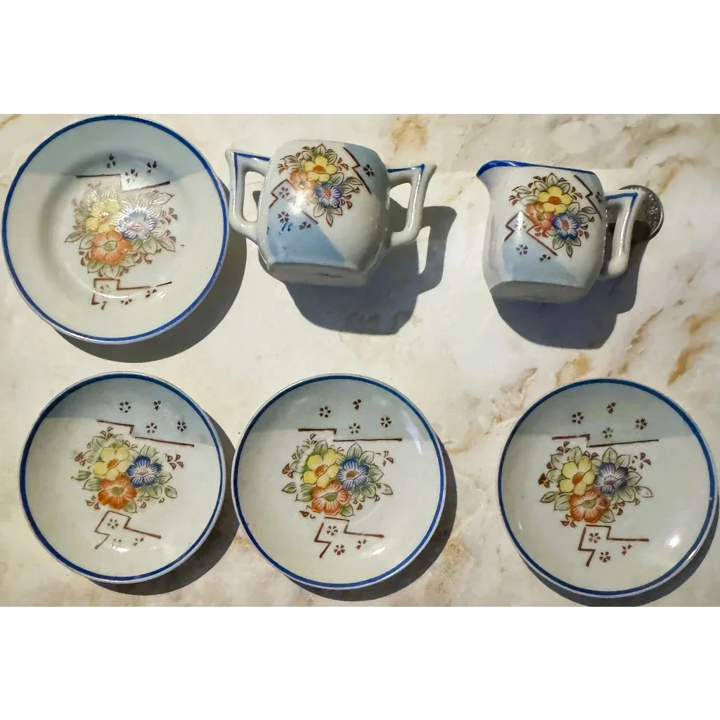 Vintage Merit Floral Tea Set Sugar Bowl Blooms with Charm