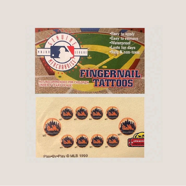 Vintage MLB Fingernail Tattoos for Diehard Mets Fans