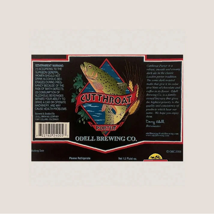 Vintage Odell Cutthroat Porter Label Brings History to Your Walls
