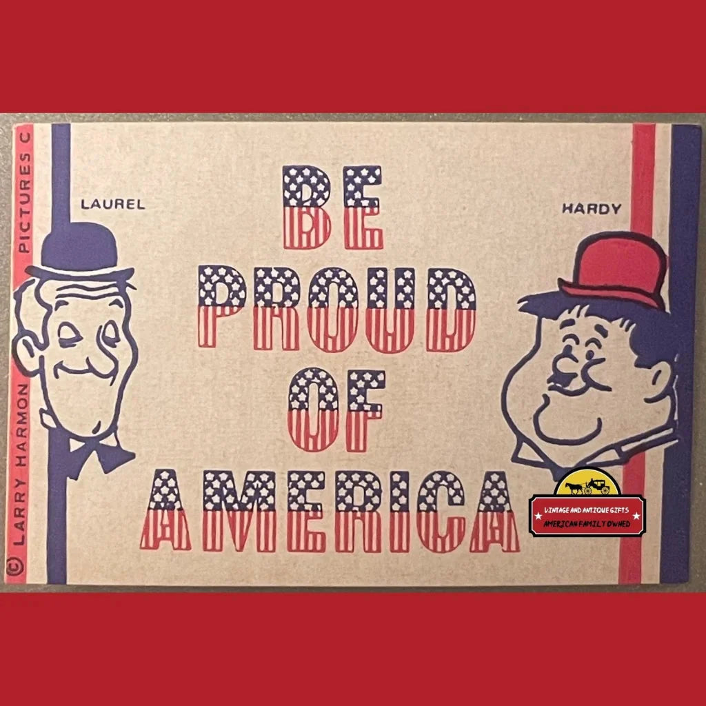 Vintage Patriotic Laurel and Hardy Stickers Celebrate Americana