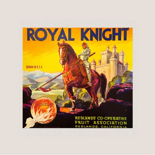 Vintage Royal Knight Citrus Label Brings Medieval Flair to Fruit