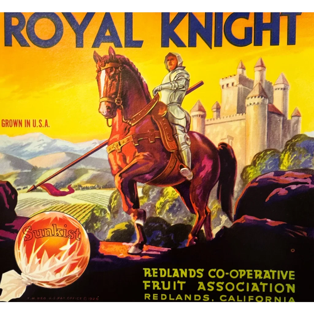 Vintage Royal Knight Citrus Label Brings Medieval Flair to Fruit