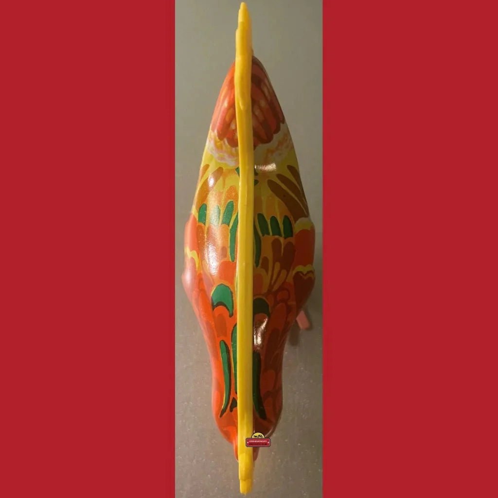 Rare Vintage Tin Wind Up Pecking Chicken Toy from the 70s