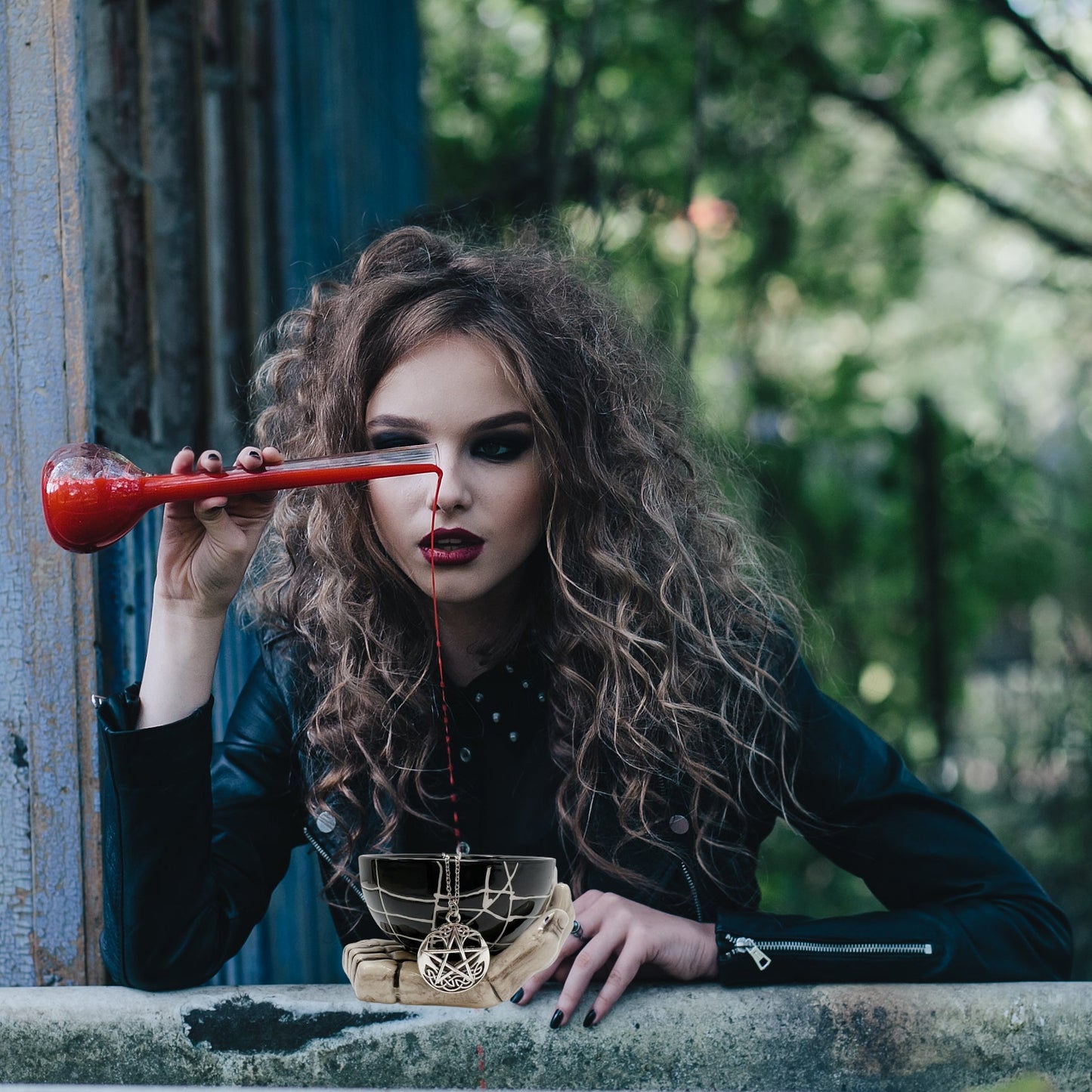 Tree of life Pentacle amulet necklace