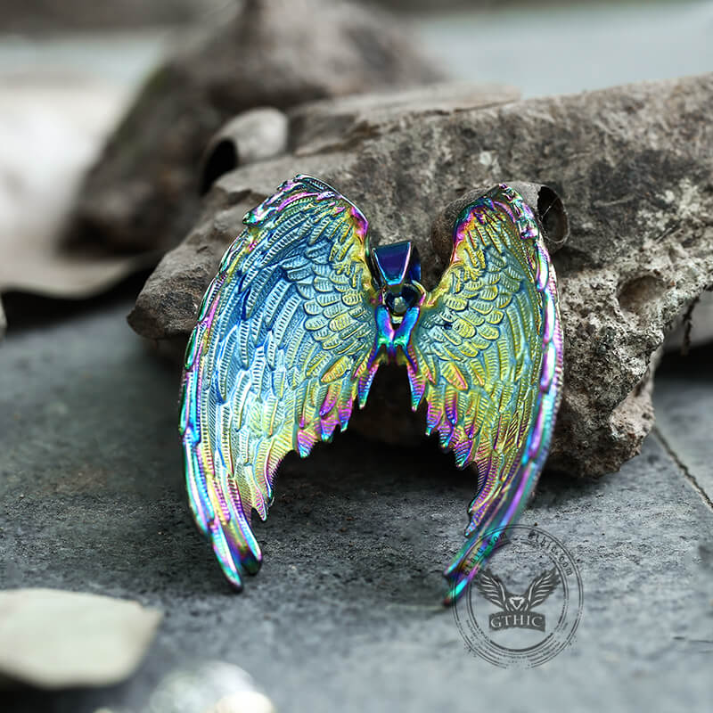 Vintage Angel Wings Stainless Steel Pendant