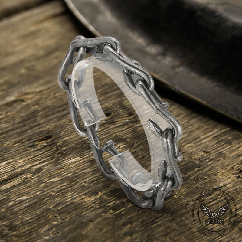 Vintage Bent Nail Stainless Steel Bracelet