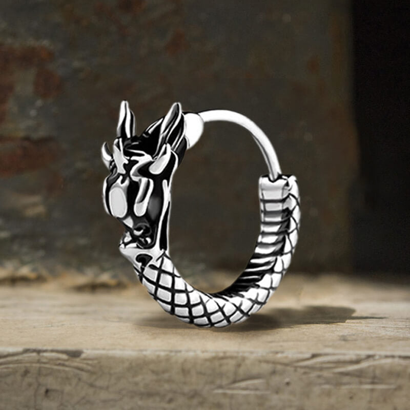 Vintage Chinese Dragon Design Stainless Steel Earrings