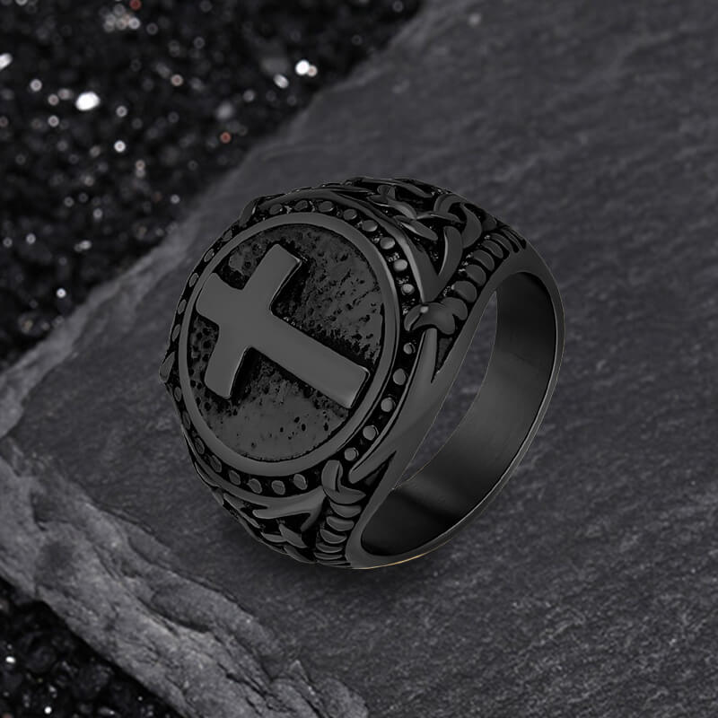 Vintage Cross Knot Stainless Steel Ring