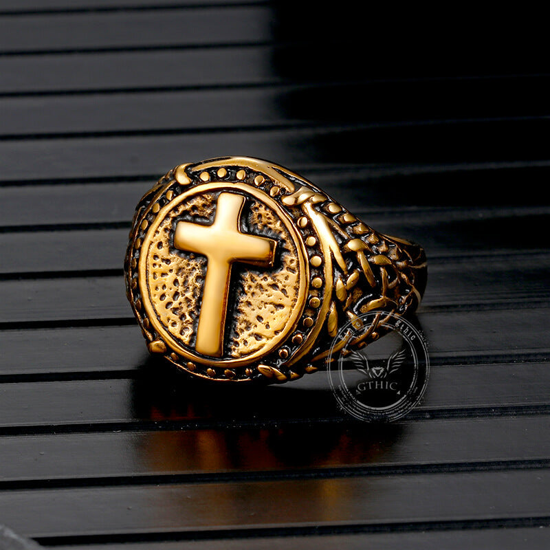 Vintage Cross Knot Stainless Steel Ring