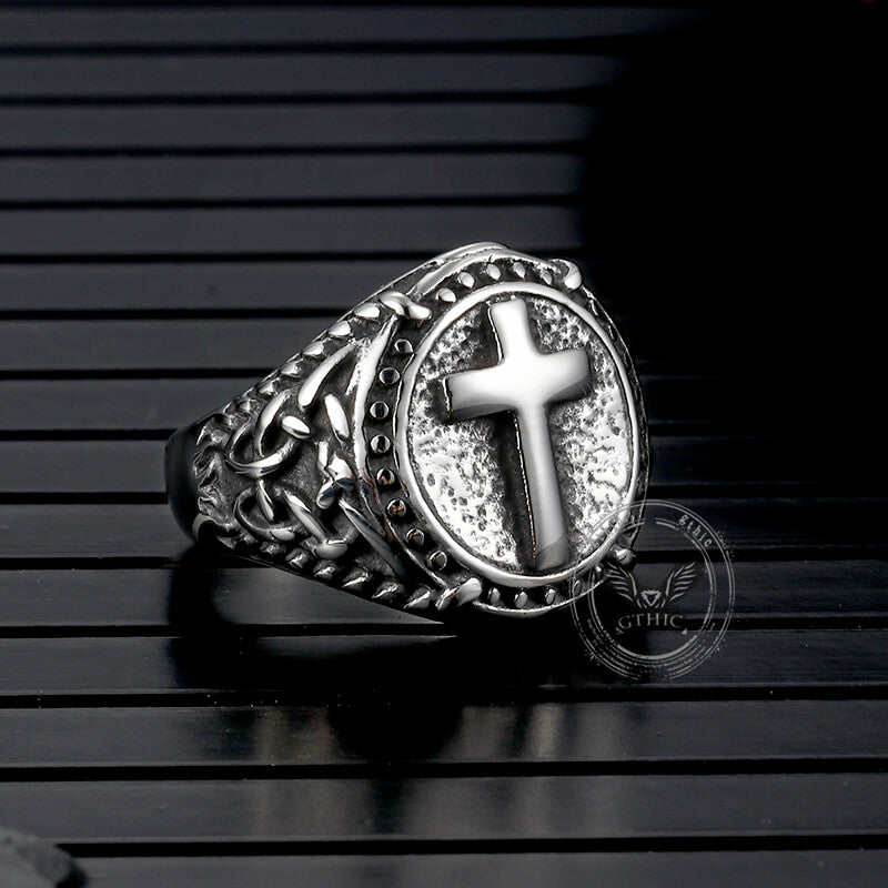 Vintage Cross Knot Stainless Steel Ring