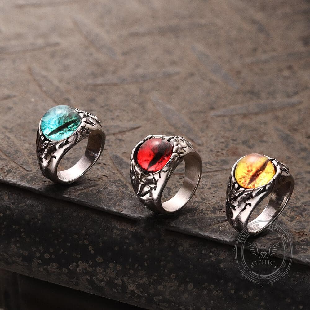 Vintage Dragon Eye Stainless Steel Ring