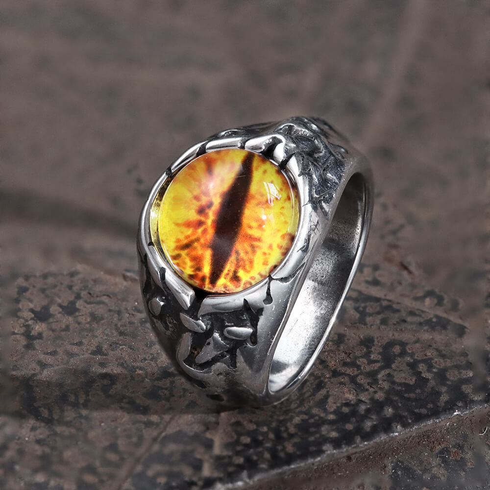 Vintage Dragon Eye Stainless Steel Ring