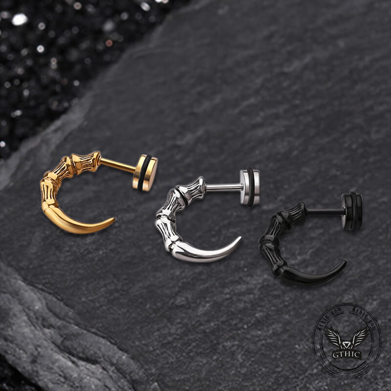 Vintage Eagle Claw Stainless Steel Earrings