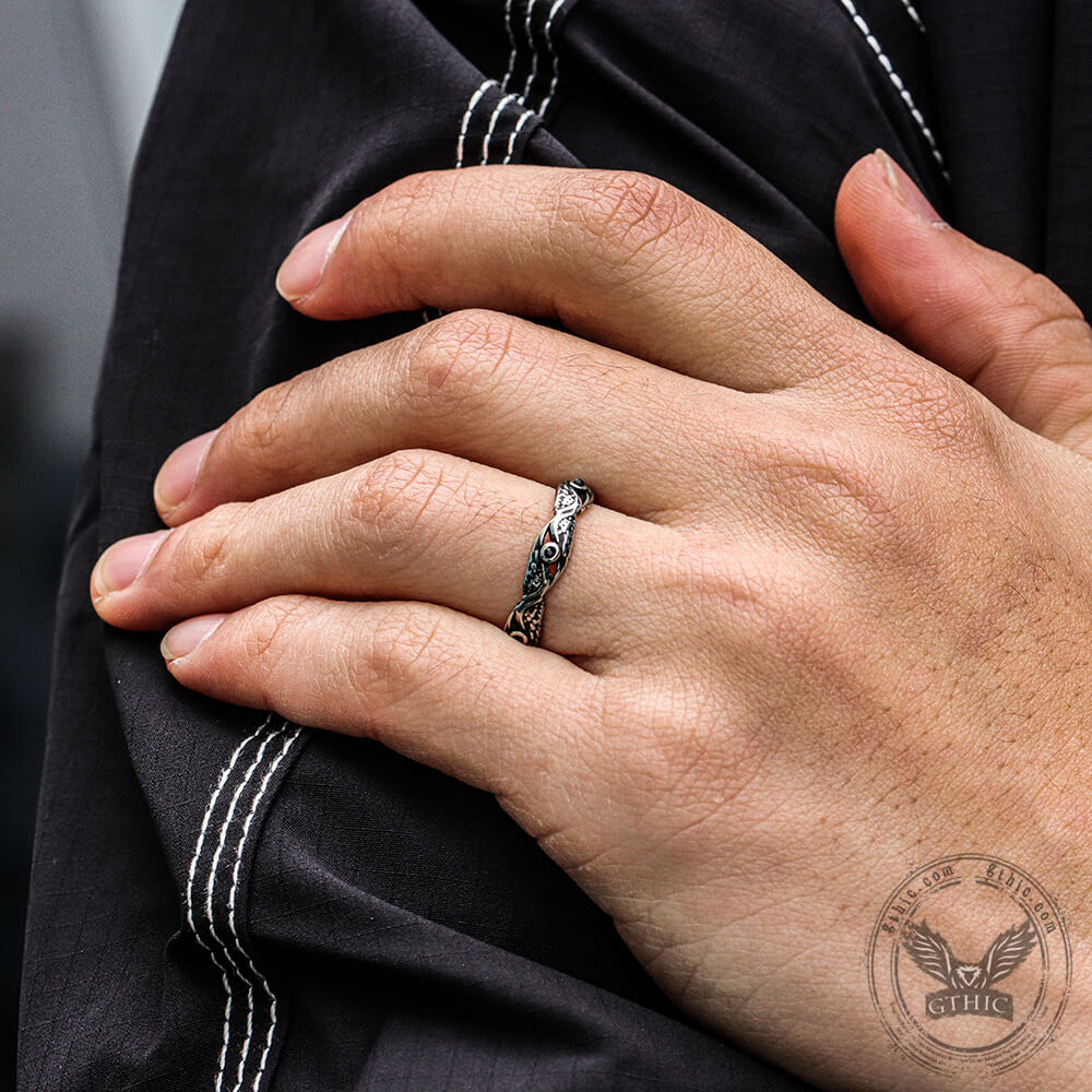 Vintage Feather Wings Stainless Steel Ring