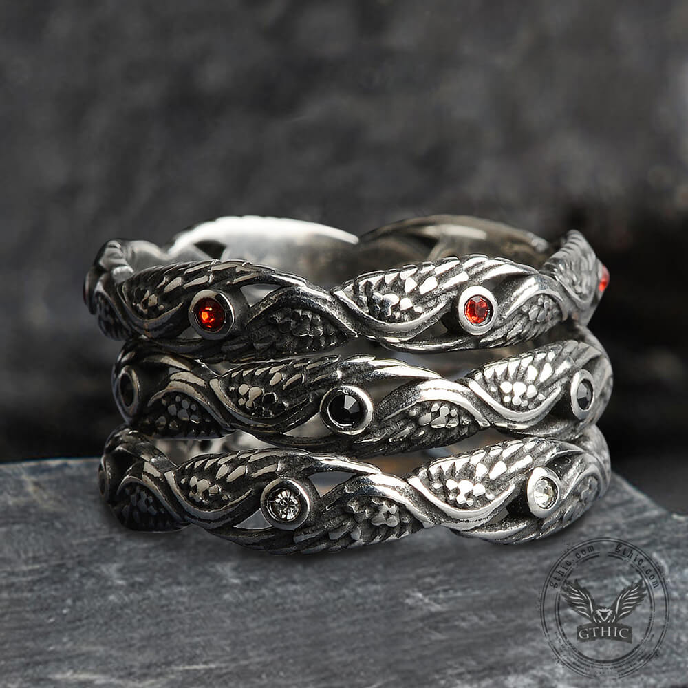 Vintage Feather Wings Stainless Steel Ring