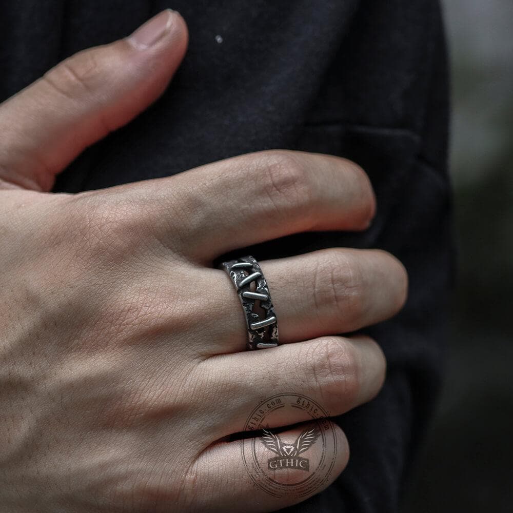 Vintage Frankenstein Flesh Stainless Steel Ring