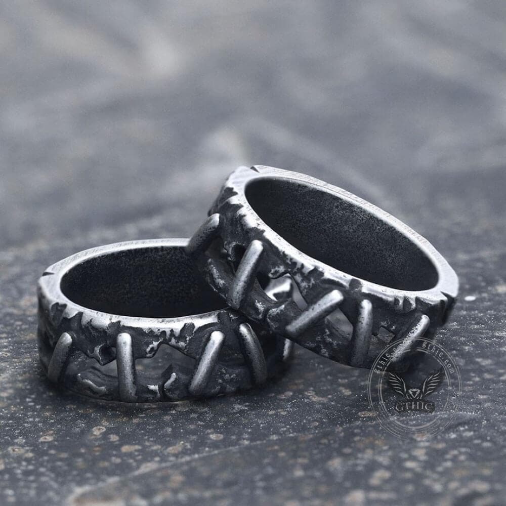 Vintage Frankenstein Flesh Stainless Steel Ring