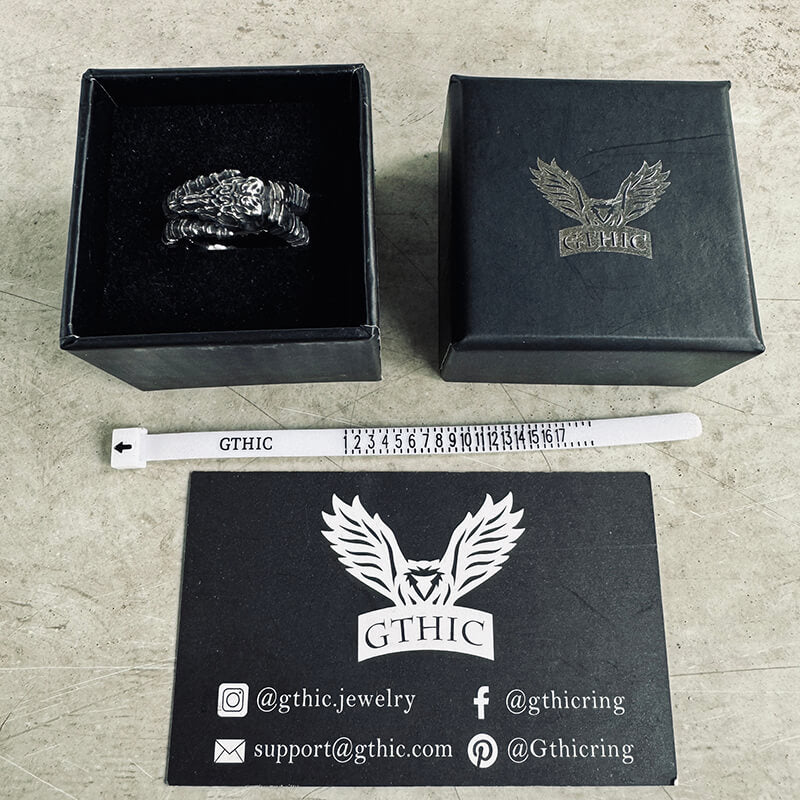 Vintage Goat Head Skull Stainless Steel Open Ring