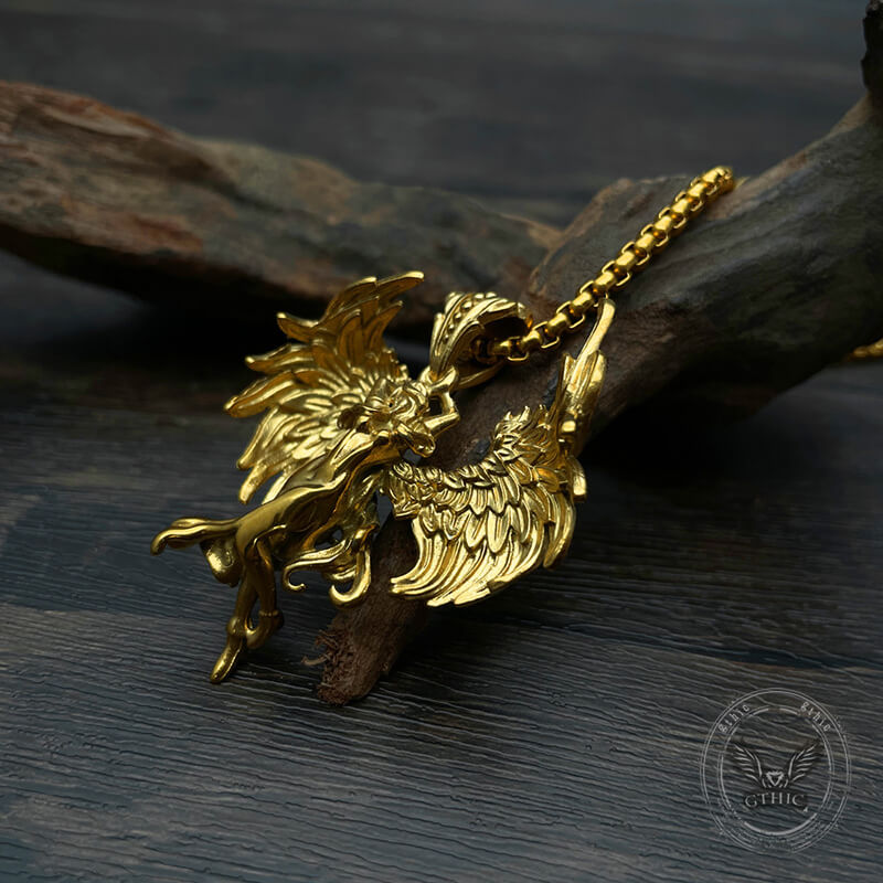 Vintage Guardian Angel Wings Stainless Steel Pendant