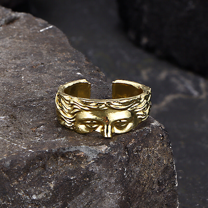 Vintage Half Face Venus Copper Open Ring