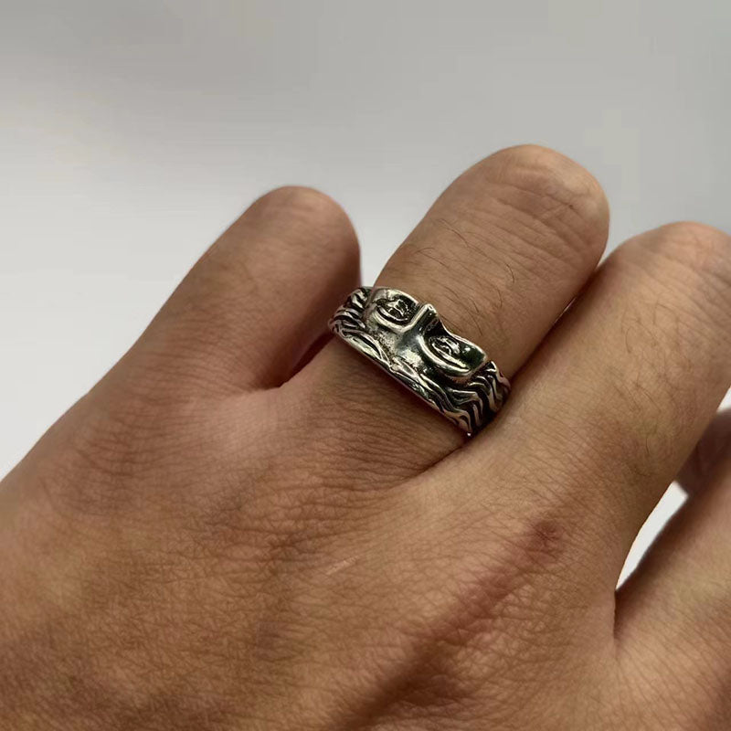 Vintage Half Face Venus Copper Open Ring