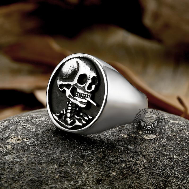 Vintage Hobo Skeleton Stainless Steel Ring
