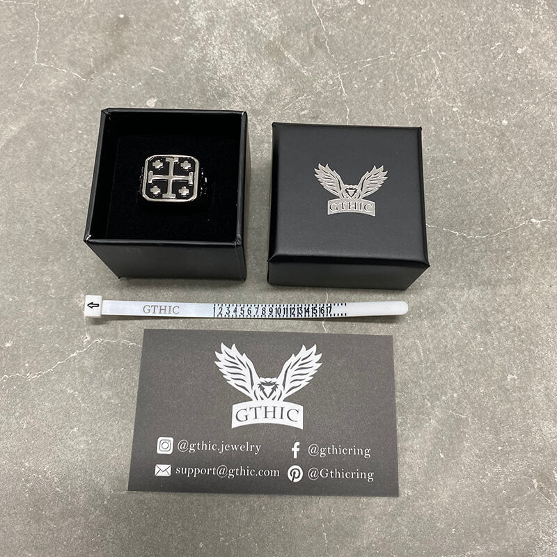 Vintage Jerusalem Cross Stainless Steel Christian Ring