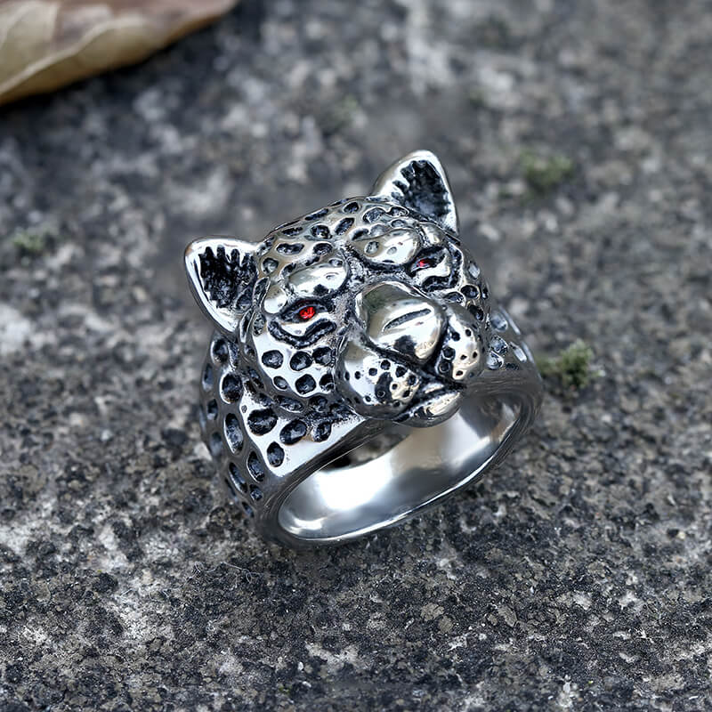 Vintage Leopard Head Stainless Steel Ring