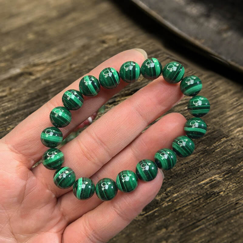 Vintage Malachite Beads Adjustable Bracelet