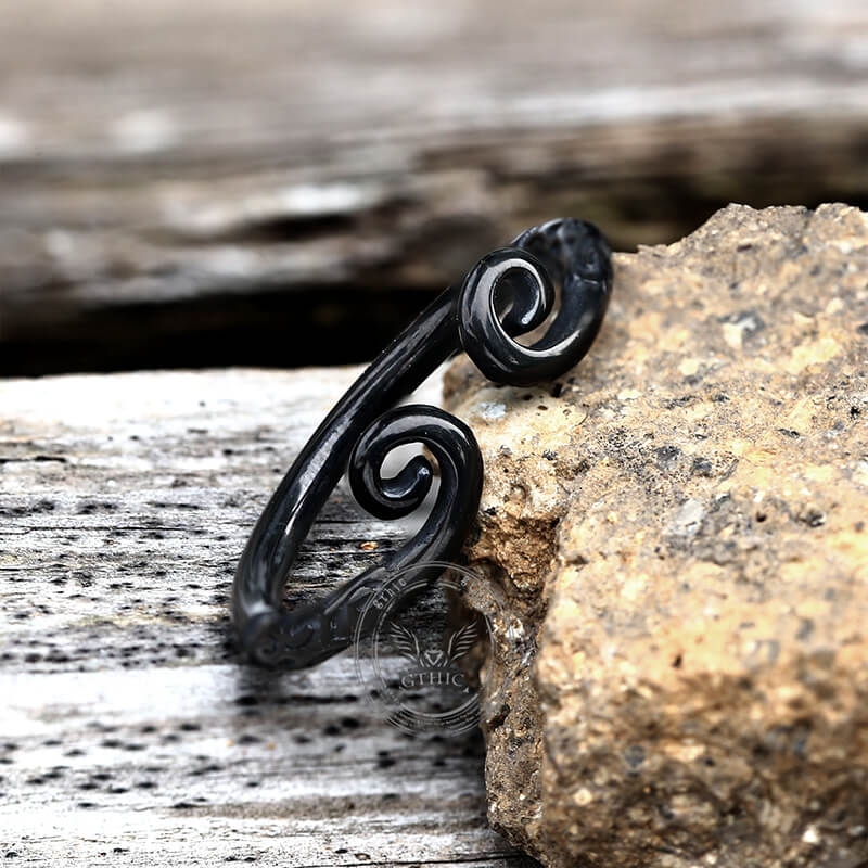 Vintage Pattern Wukong Tightening Curse Stainless Steel Open Ring