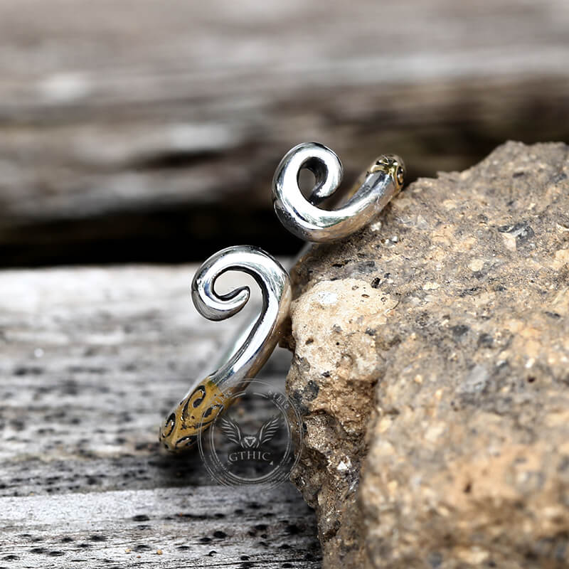 Vintage Pattern Wukong Tightening Curse Stainless Steel Open Ring