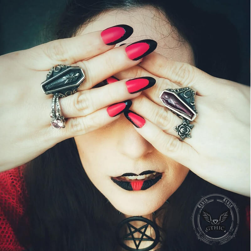 Vintage Rose Skull Stainless Steel Ring