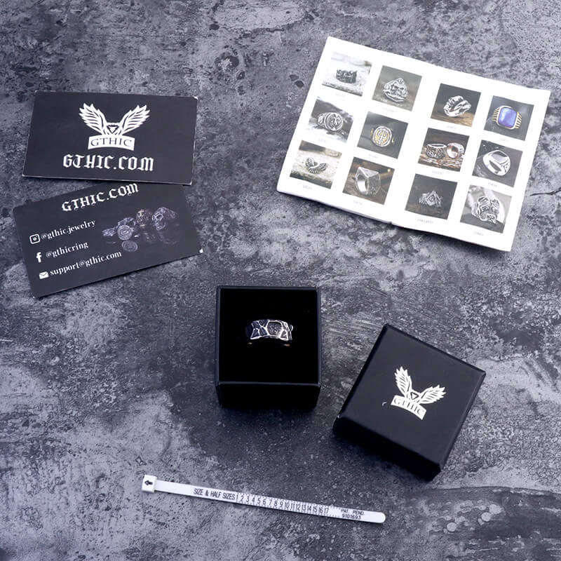 Vintage Runes Stainless Steel Viking Ring