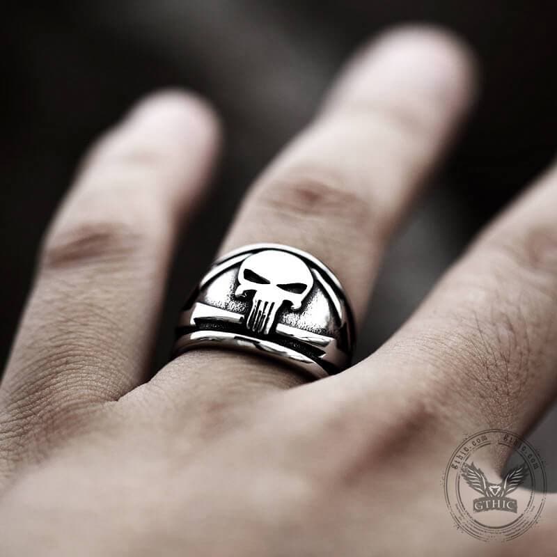 Punisher Skull Stainless Steel Biker Ring