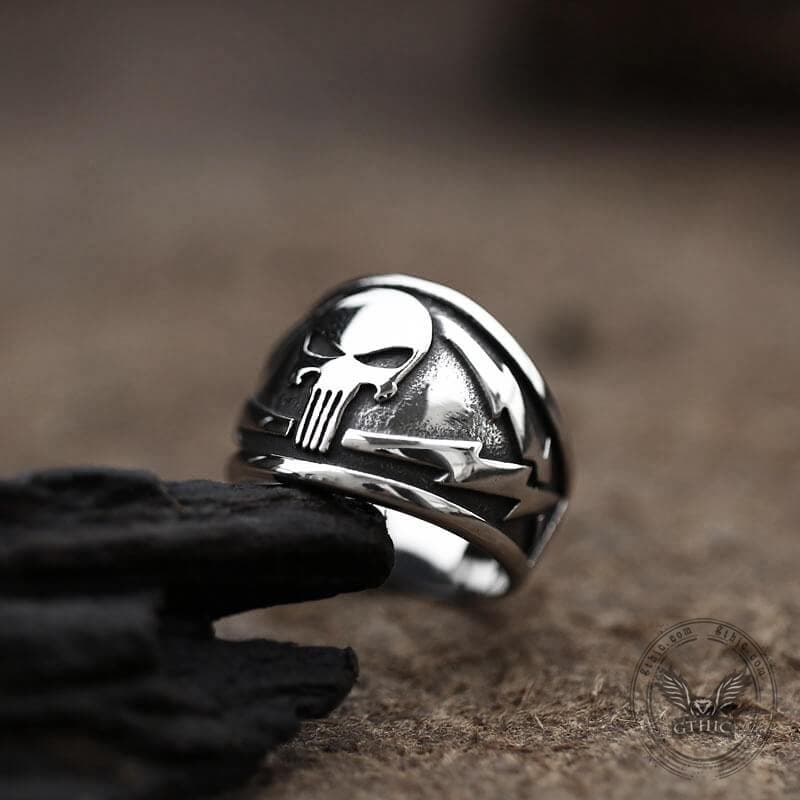 Punisher Skull Stainless Steel Biker Ring