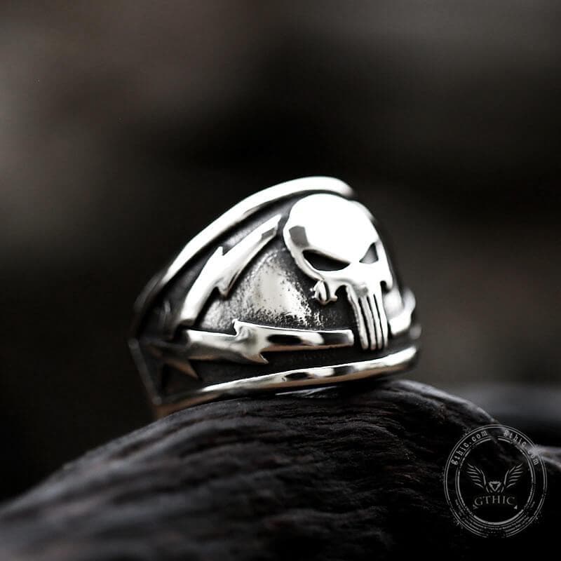 Punisher Skull Stainless Steel Biker Ring