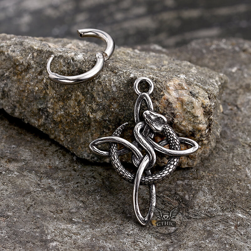 Vintage Snake Celtic Knot Stainless Steel Earrings