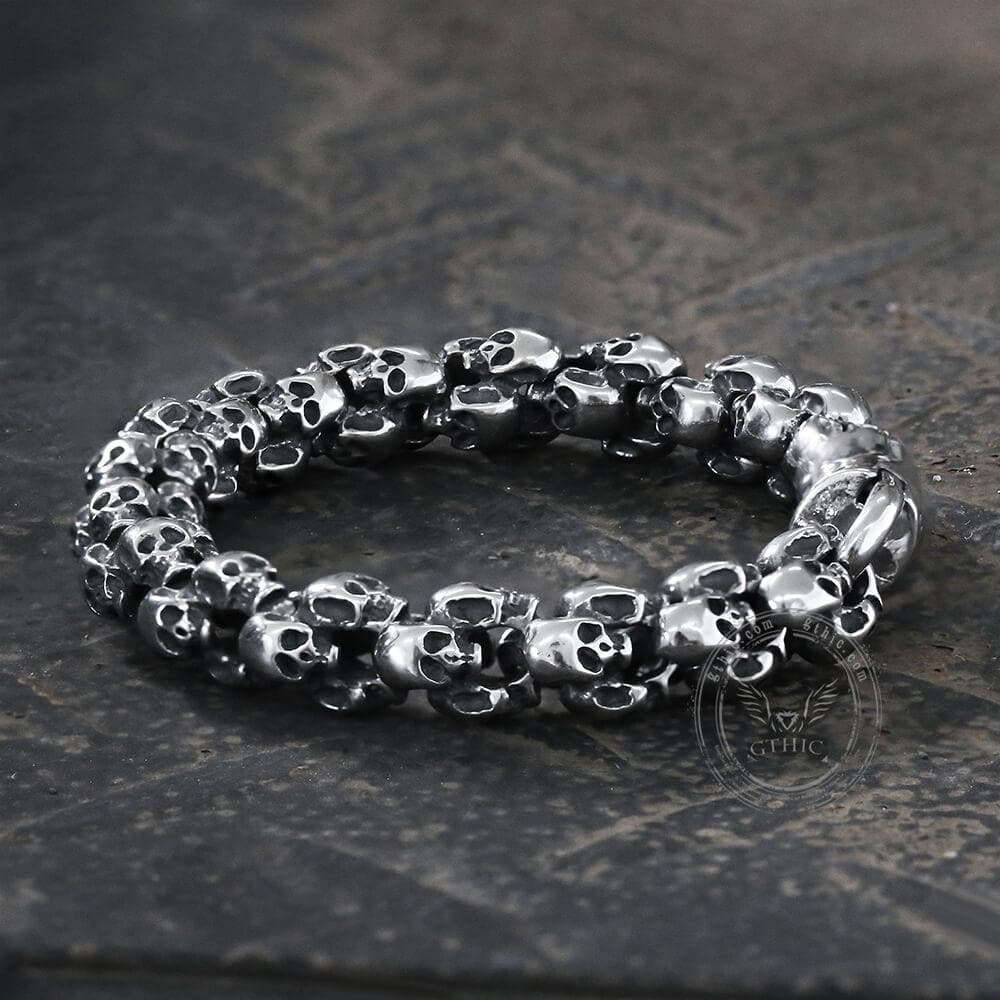 Vintage Stainless Steel Skull Bracelet
