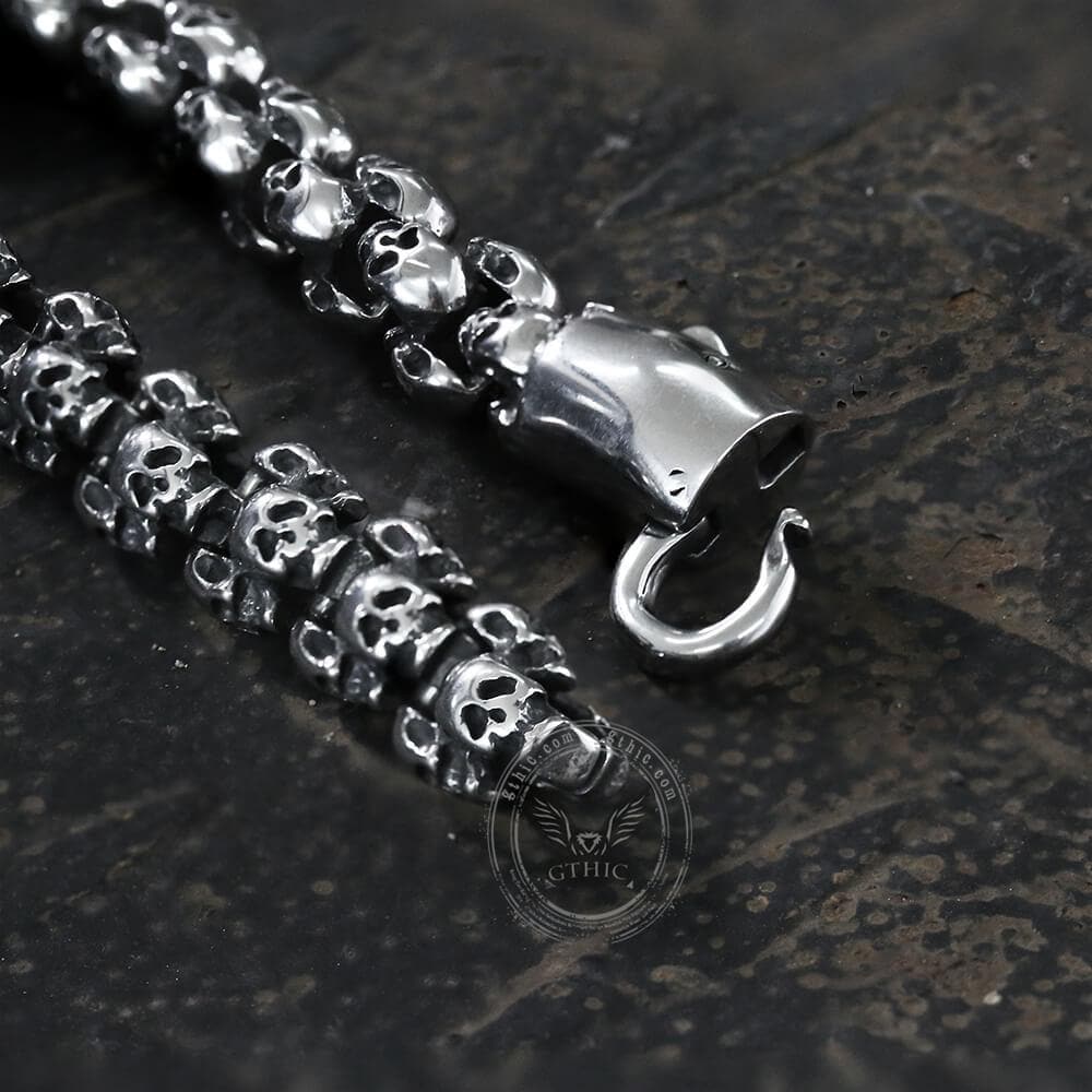 Vintage Stainless Steel Skull Bracelet