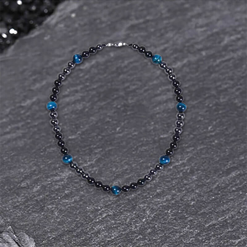 Vintage Tiger Eye Stone Men’s Bead Necklace