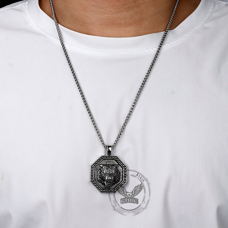 Vintage Tiger Head Stainless Steel Pendant