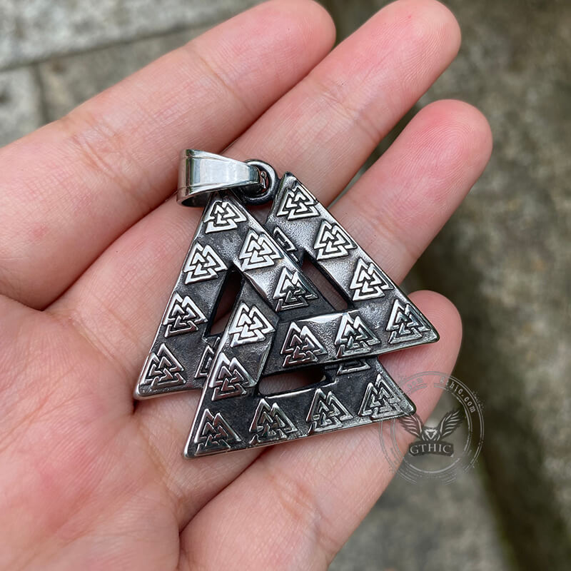 Vintage Valknut Stainless Steel Viking Pendant