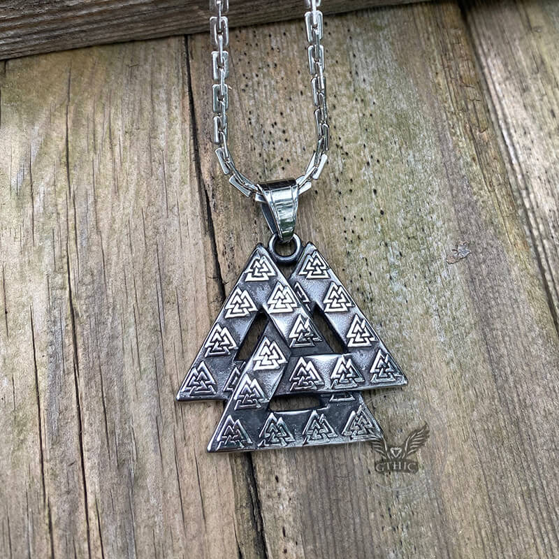 Vintage Valknut Stainless Steel Viking Pendant