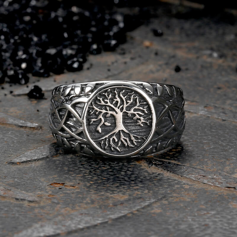 Vintage Viking Tree of Life Vine Stainless Steel Ring