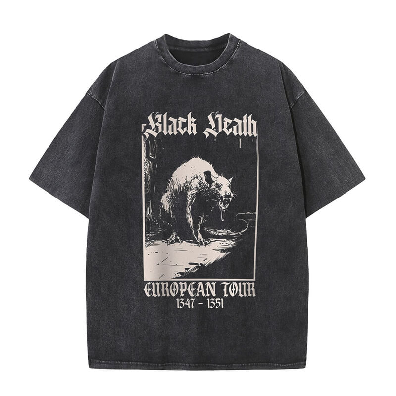 Vintage Washed Black Death Rat T-shirt