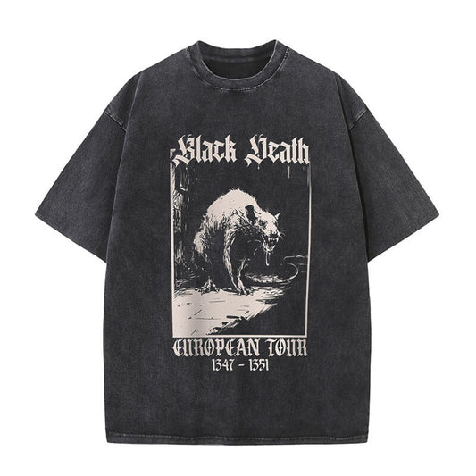 Vintage Washed Black Death Rat T-shirt