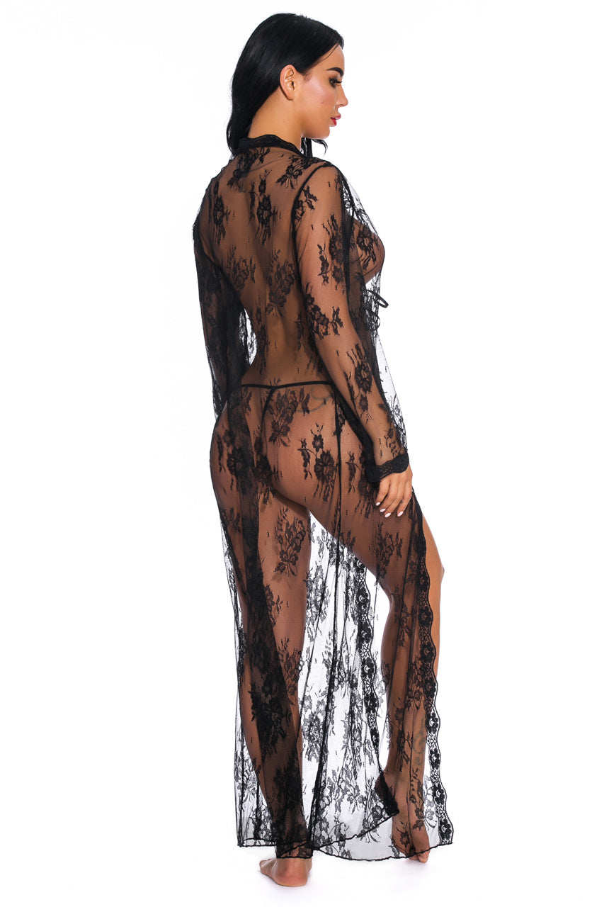 Long Lace Flyaway Robe