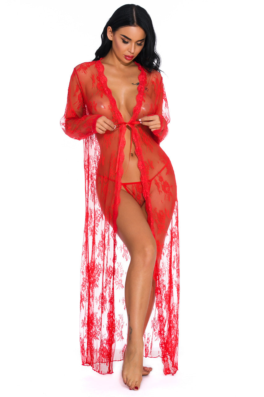 Long Lace Flyaway Robe